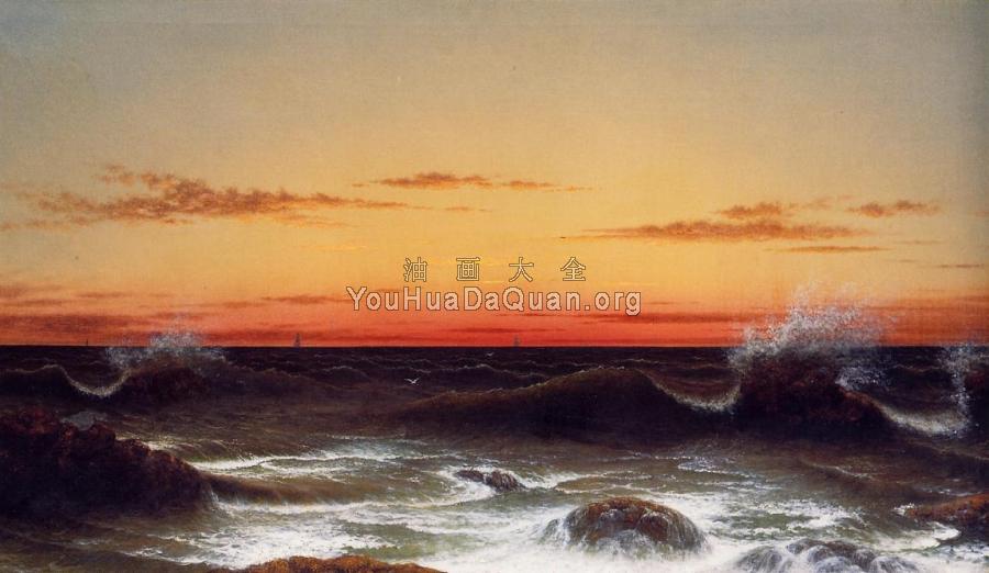 Seascape, Sunset - 马丁·约翰逊·赫德